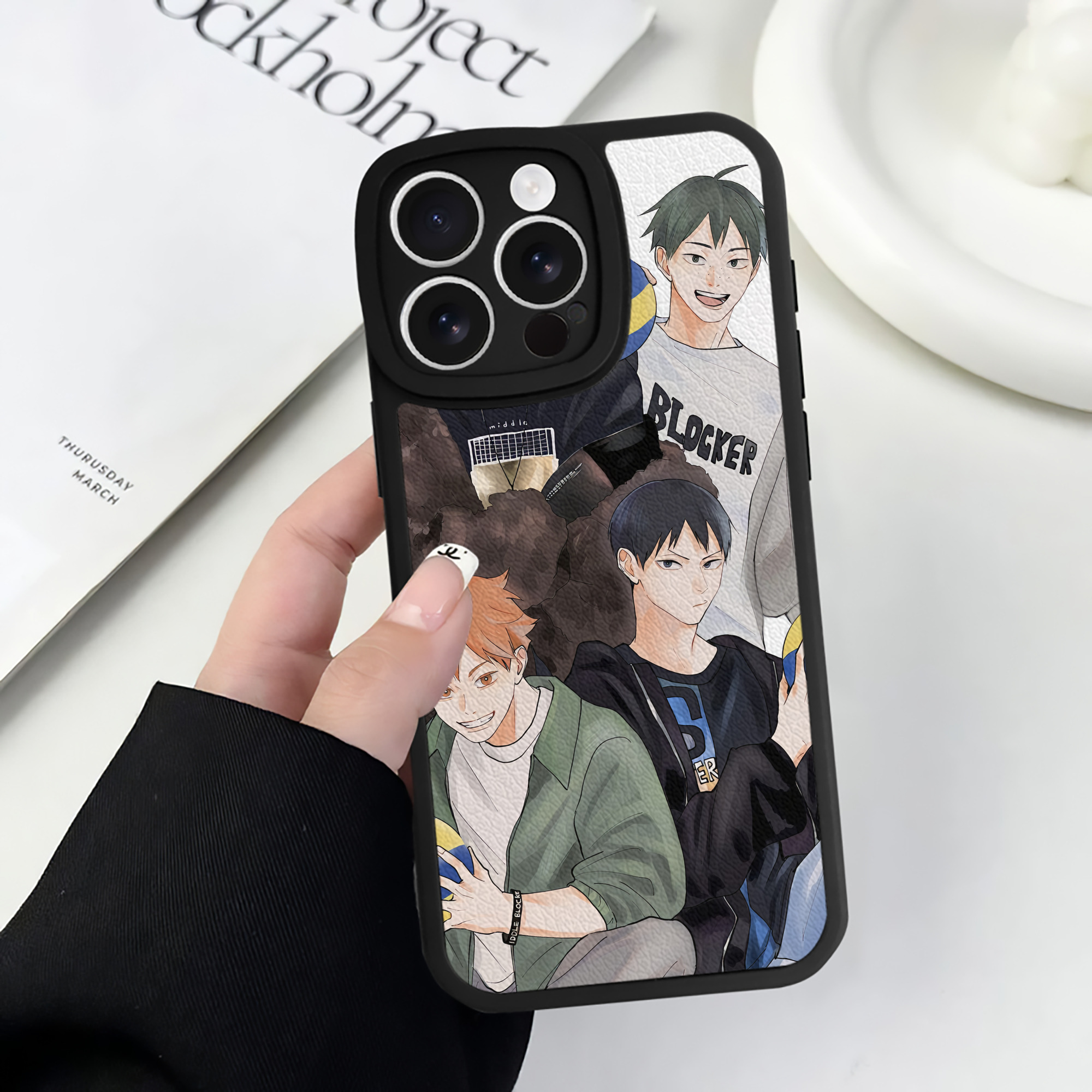 （画像用） ハイキュー!! Haikyu!! 【iPhone 16シリーズ対応】シリコンスマホケース（レザー調） 材質：シリコン